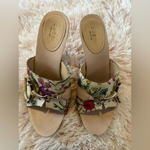GUCCI Women’s Floral Horsebit Mule Sandals - Size 6